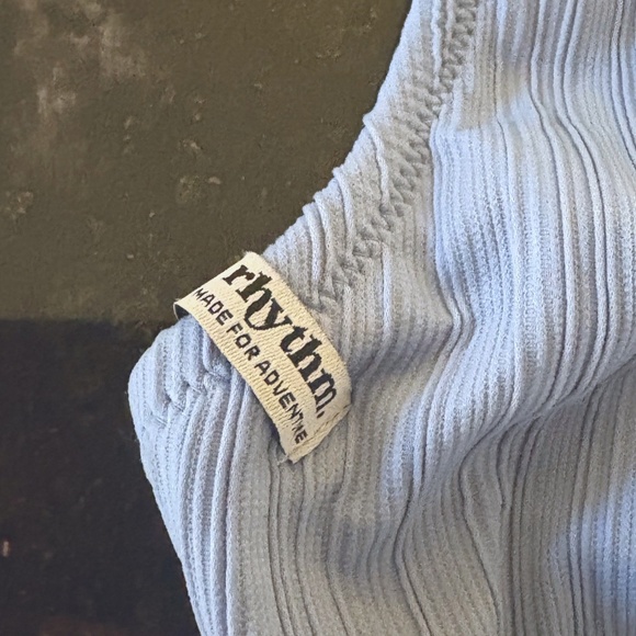 Rhythm bikini top in a "lite blue" ribbed - sz M - Picture 6 of 10